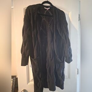 No Boundaries Black Open-Front Cardigan